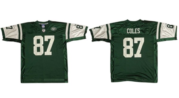 Men's New York Jets #87 Laveranues Coles Green Stitched Jersey Men's New York Jets #87 Laveranues Coles Green Stitched Jersey